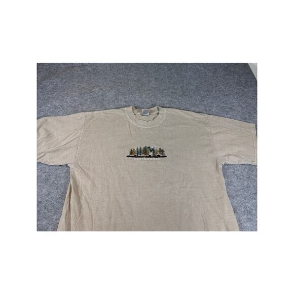 Vintage 90s North Woods Wisconsin Embroidered T Shirt Mens XL Gray Streetwear - Picture 2 of 7